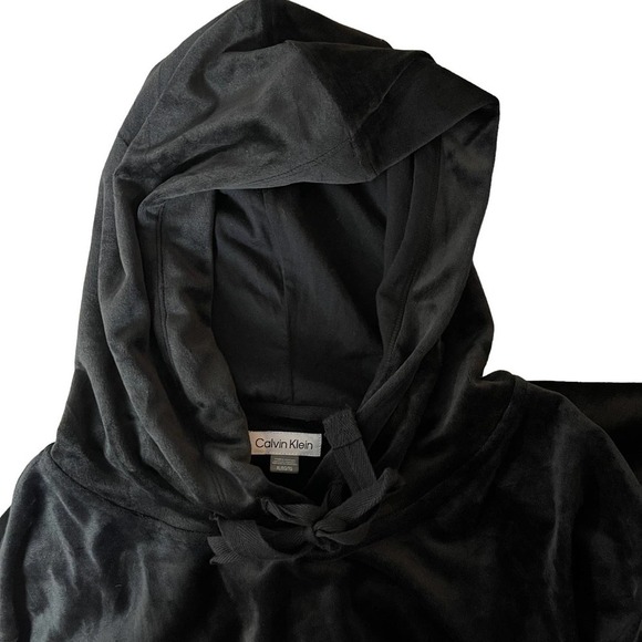 New Calvin Klein Velour Hoodie Black Dress Size XL - Picture 11 of 14